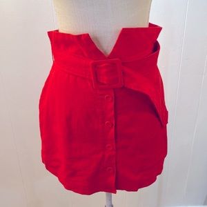 Lovers + Friends Red Skirt With Belt